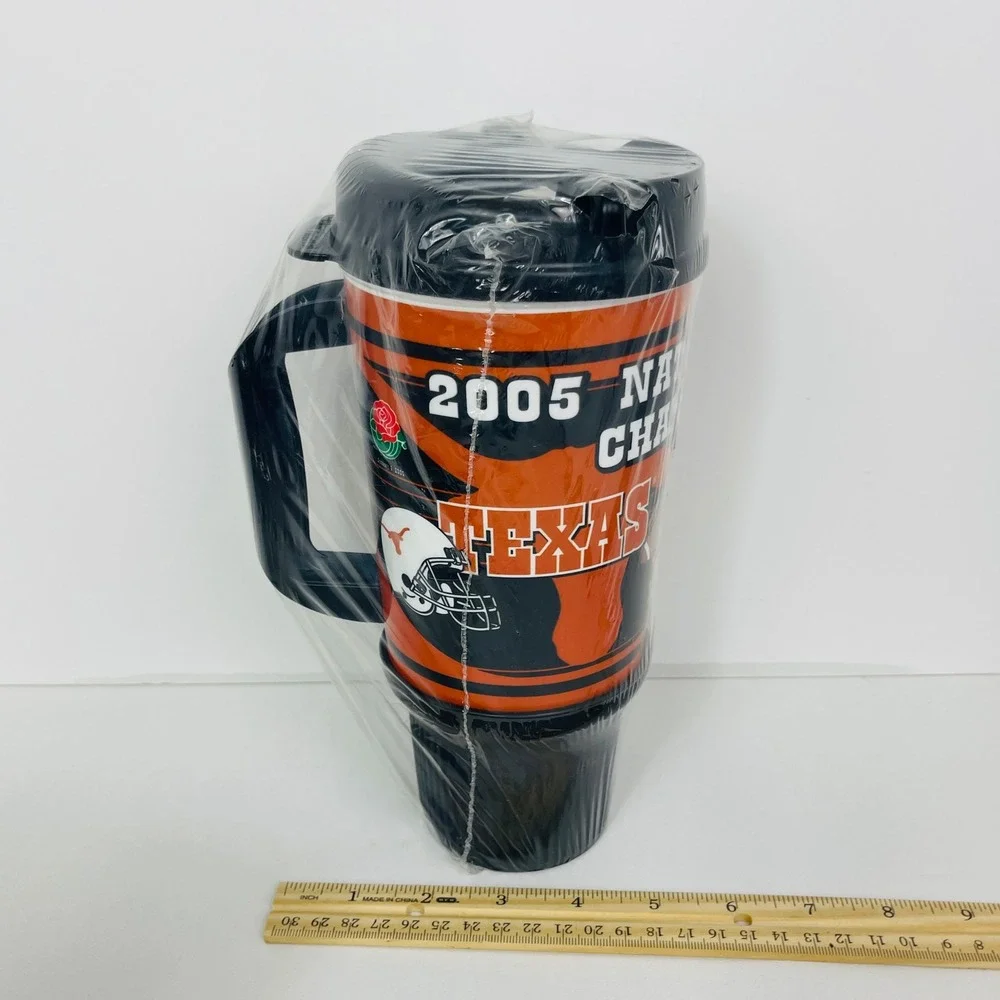 Texas Longhorns Travel Mug OS 2005 National Champions Orange NCAA Whirley NEW
